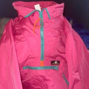 Vintage Sierra Designs Anorak Pullover Medium size Pink 1/2 Zip Windbreaker.